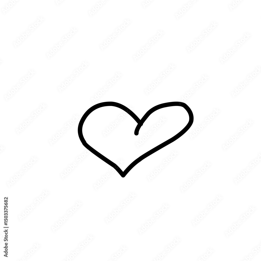Hand Drawn heart shaped cookie Hand Drawn heart shaped cookie