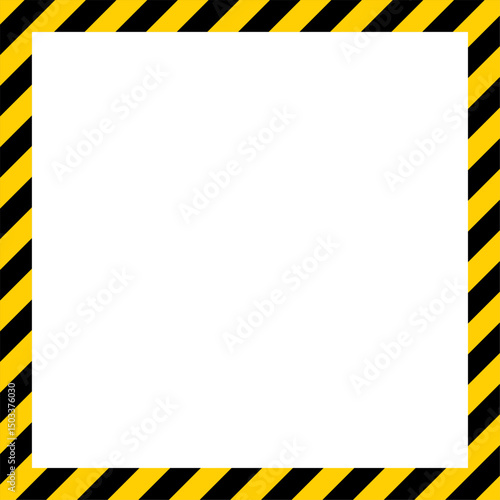 Yellow and black caution warning tape frame. square and rectangle Frame. designed for industrial safety. Caution tape border and safety stripe. roadwork construction
