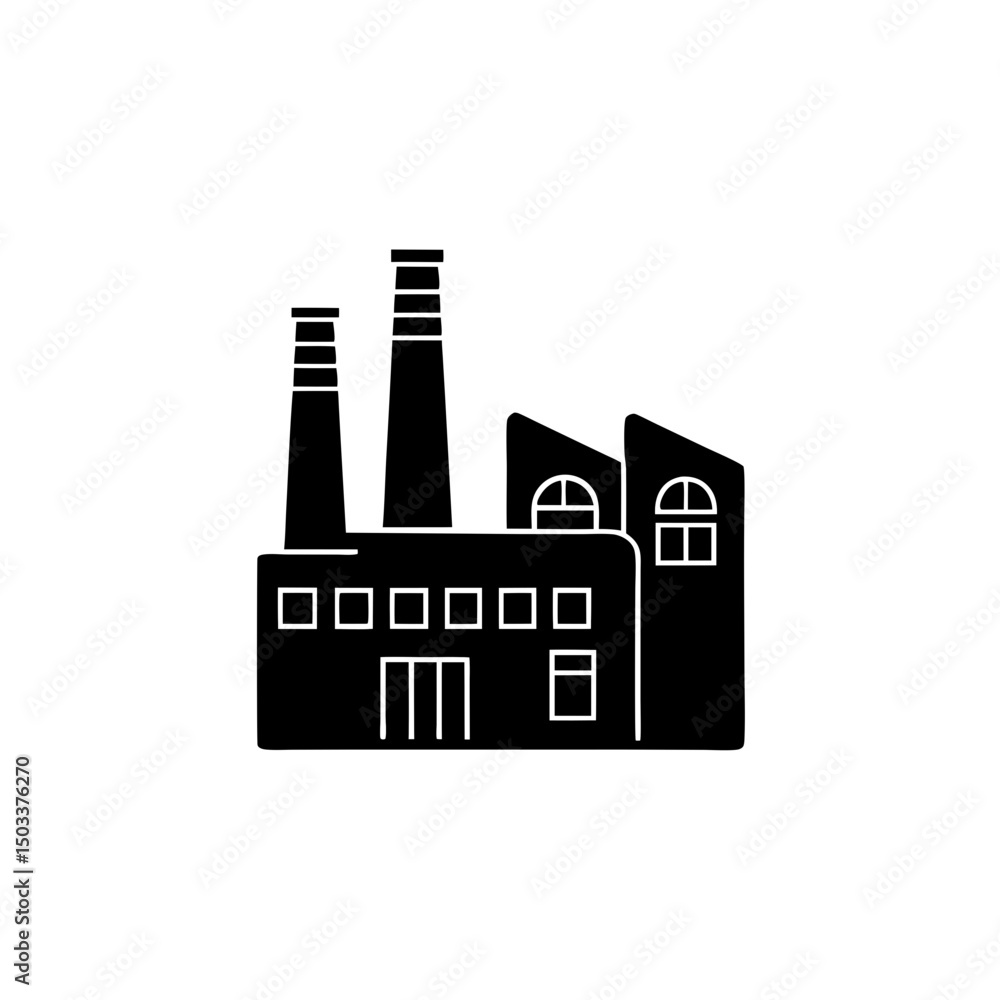 Obraz premium creative details Outline silhouette factory industrial icon sign vector