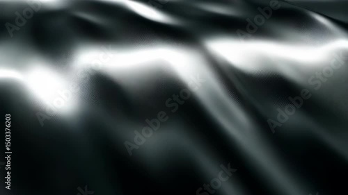 Abstract black and white flowing fabric or smoke creating elegant undulating patterns with smooth transitions and graceful movement across frame