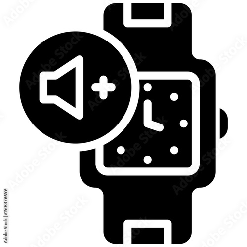 smartwatch add volume solid icon	