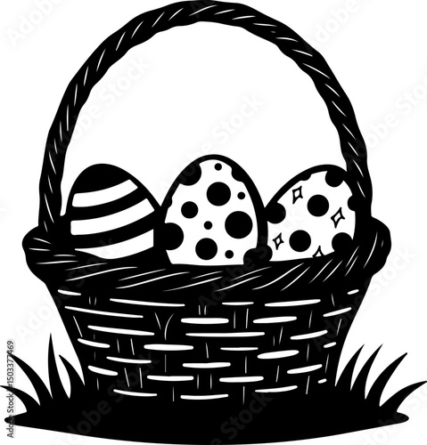 Easter day Cute Bunny Silhouette in Flowers  vector design