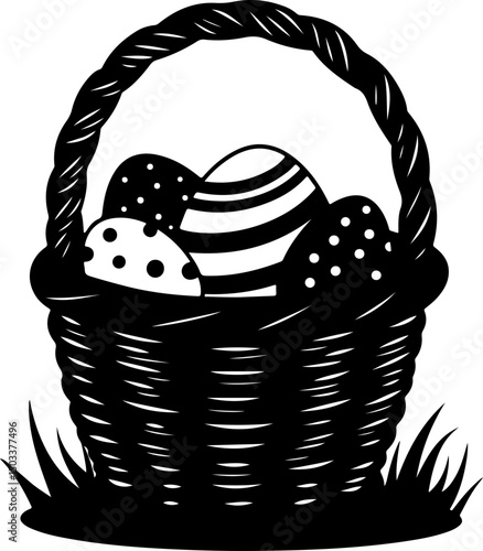 Easter day Cute Bunny Silhouette in Flowers  vector design