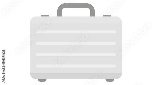 silver briefcase isolated on white