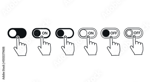 Toggle Switch with Hand Icon Set