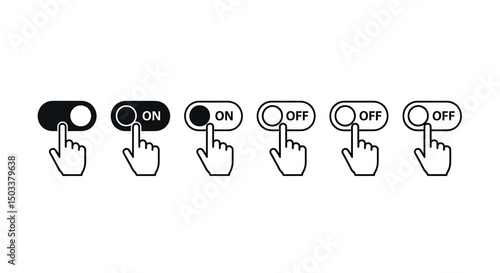 Toggle Switch with Hand Icon Set