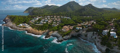 Canvas Print Panoramic view, Cala Provencal, Mallorca, Spain
