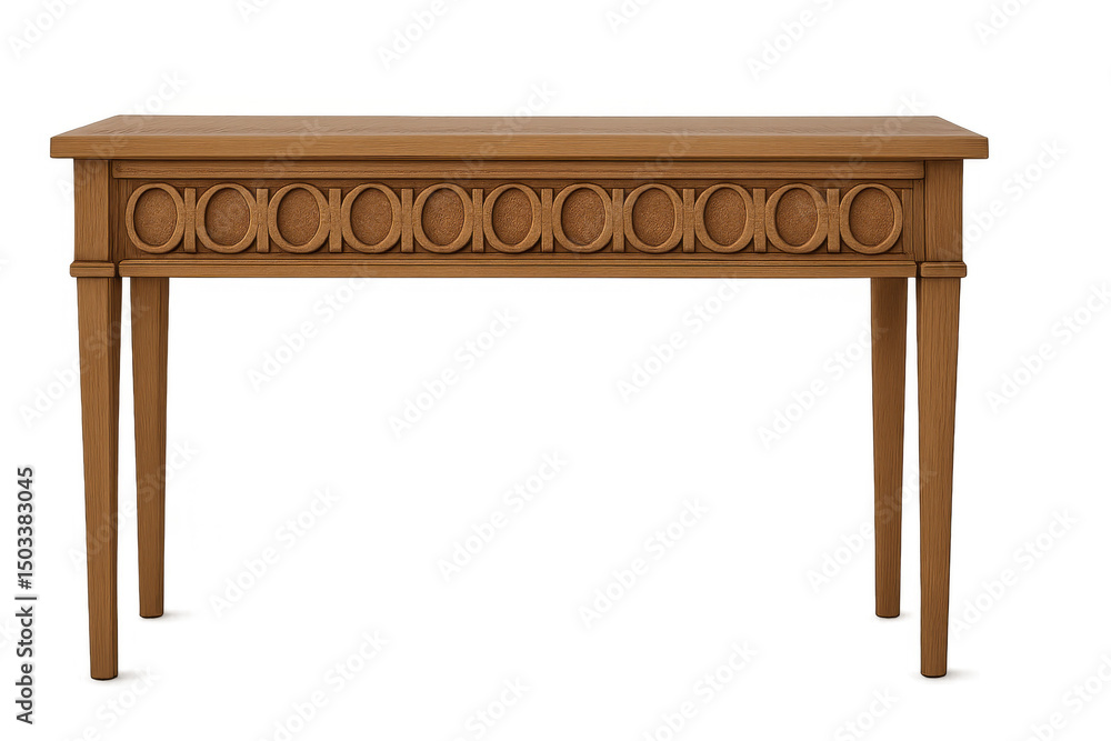 Fototapeta premium Classic wooden desk isolated on transparent background, perfect for interior design projects or furniture catalogs