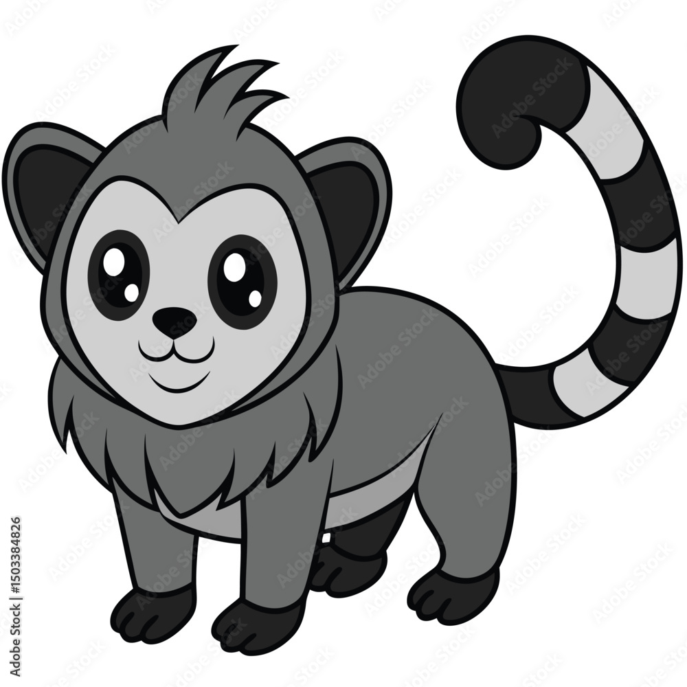 Obraz premium Pygmy Marmoset vector illustration white background