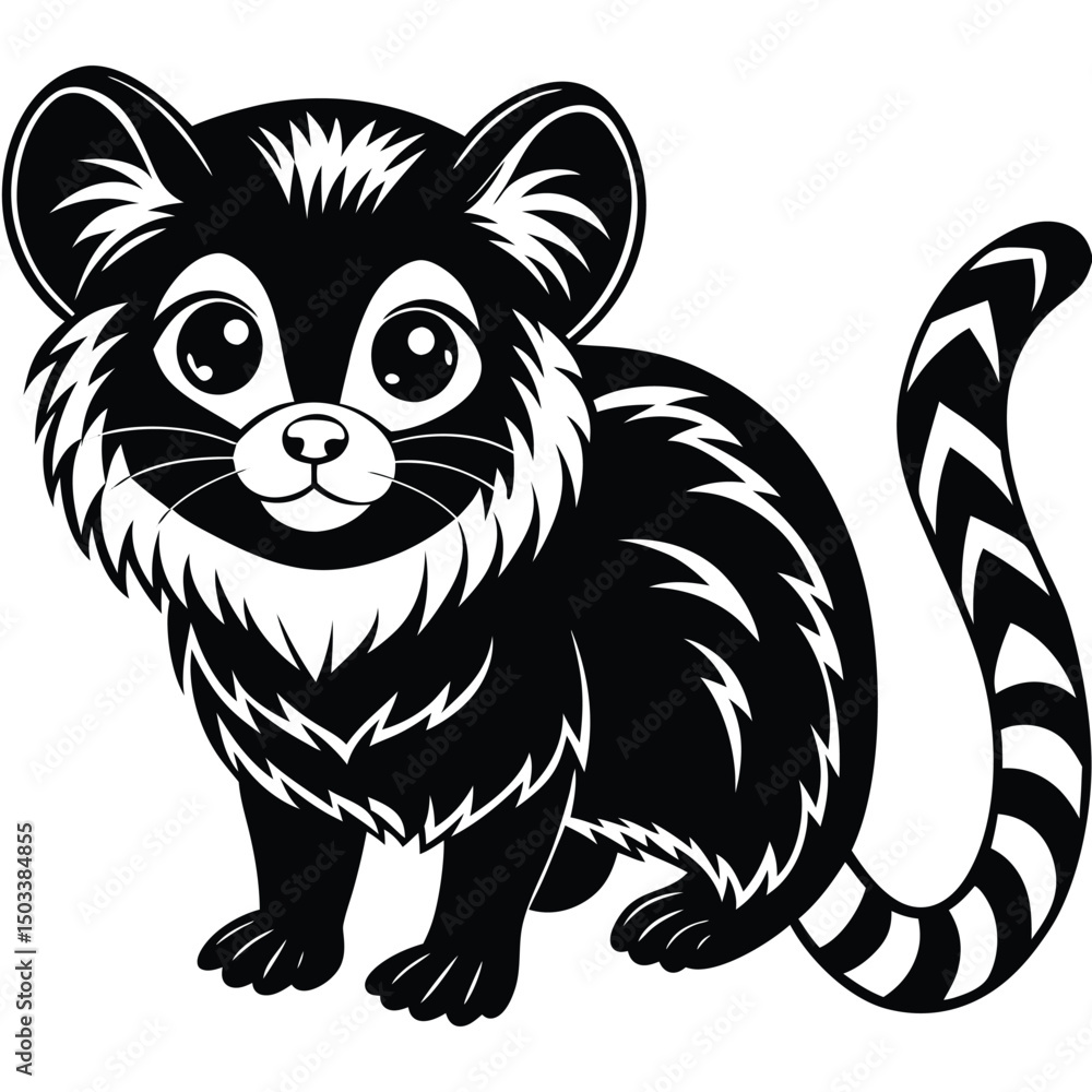 Obraz premium Pygmy Marmoset vector illustration white background