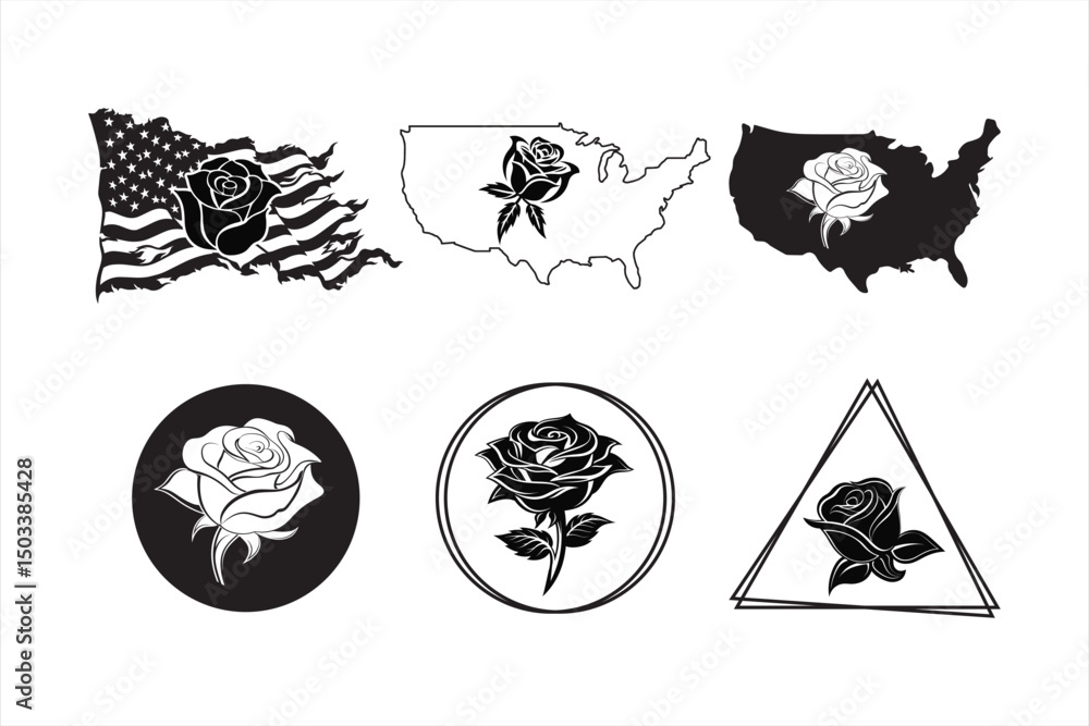 Fototapeta premium Rose Svg Bundle