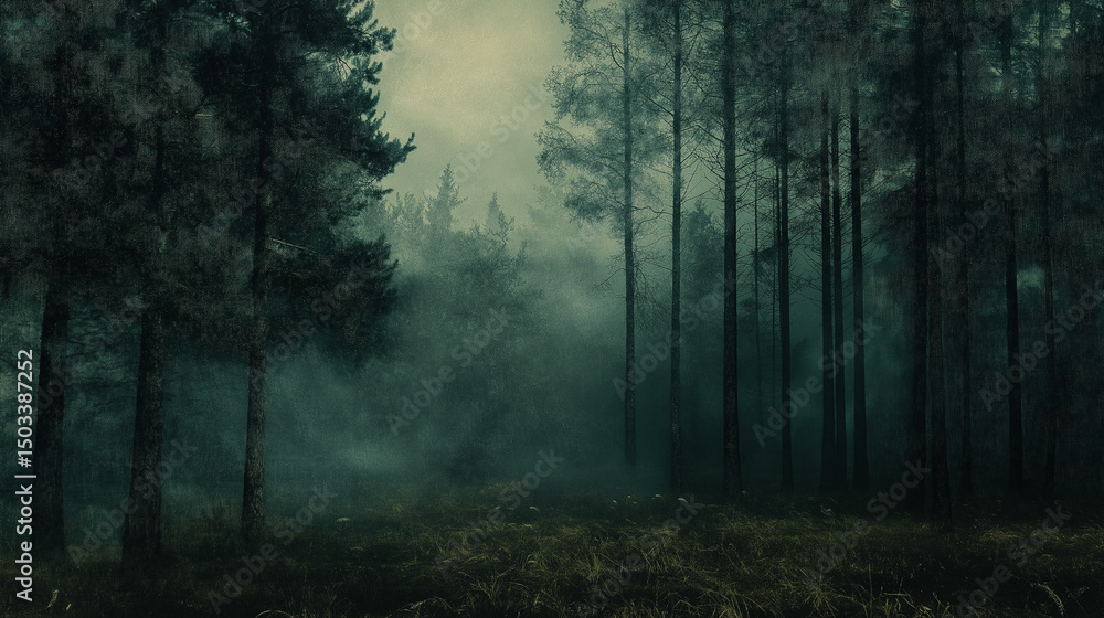 Fototapeta premium fog in the woods painted texture