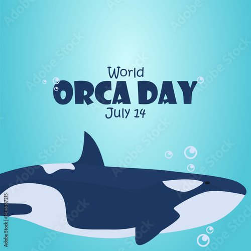 vector graphic of World Orca Day, ideal for World Orca Day celebration.
