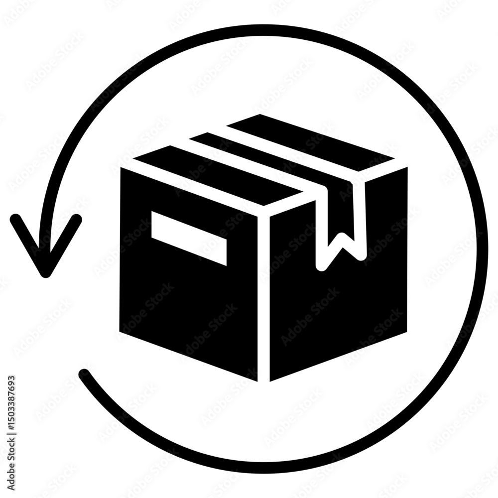 Reverse Logistics Glyph Icon Reverse Logistics Glyph Icon