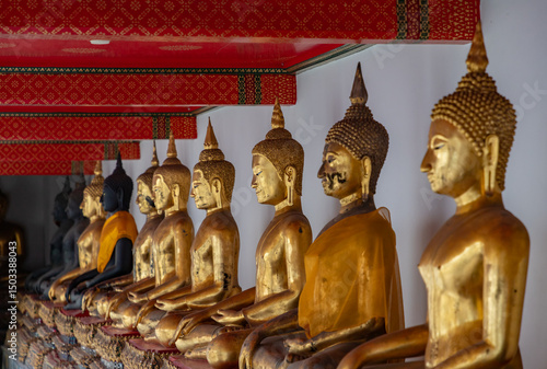 Canvas Print Wat Pho Temple Buddha Statues
