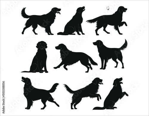 Dog Silhouette Bundle – Golden Retriever Version