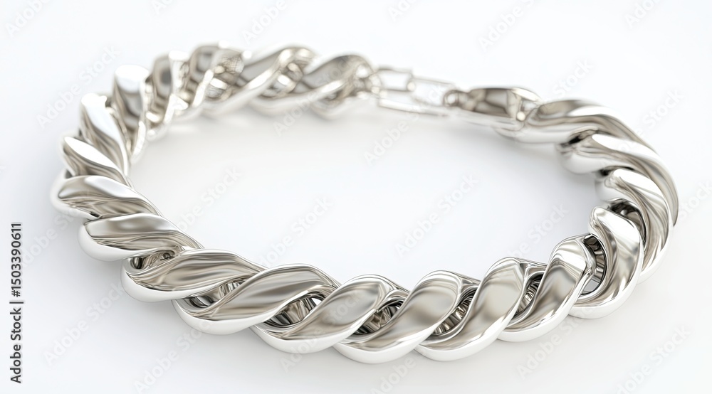 Obraz premium Silver twisted chain bracelet