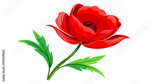 red tulips flower vector  isolated on white background