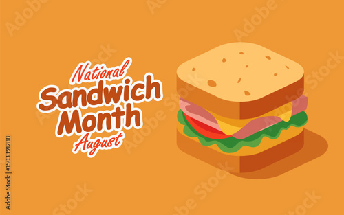 vector graphic of National Sandwich Month, ideal for National Sandwich Month celebration.