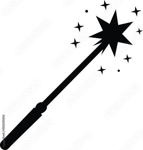 vector illustration of a magic wand