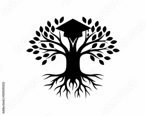 creative details Outline silhouette Education and Growth icon sign vector