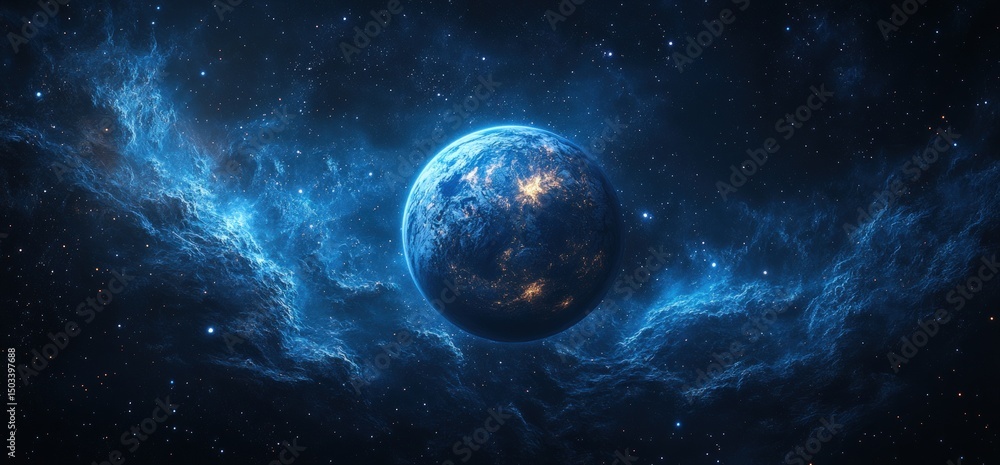 Fototapeta premium Earth in a Cosmic Nebula (1)