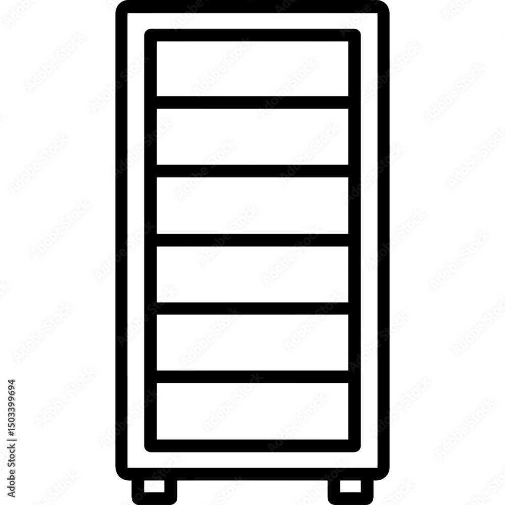 Minimalist bookshelf vector icon Minimalist bookshelf vector icon