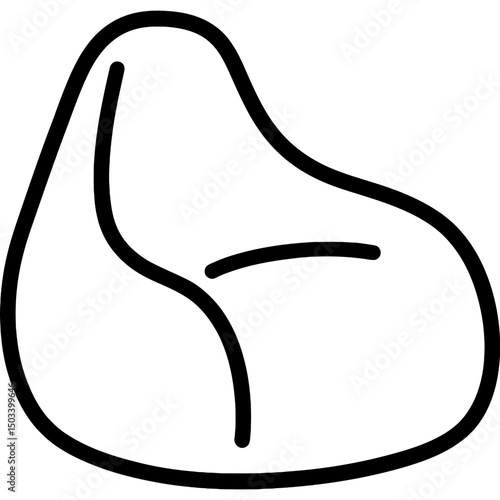 Minimal vector icon of bean bag chair