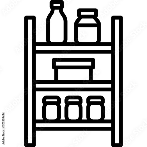 Minimalist pantry shelf icon design