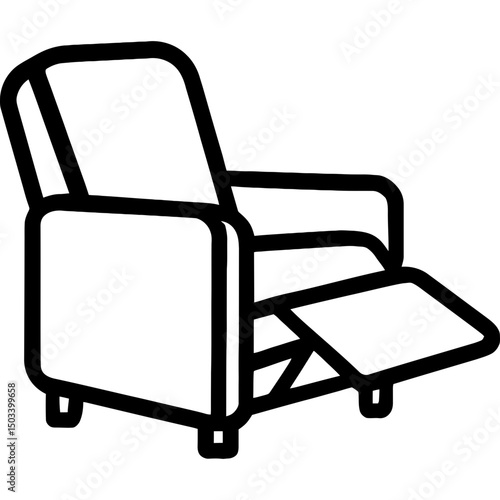 Minimal vector recliner chair icon