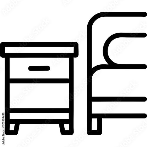 Minimalist nightstand vector icon