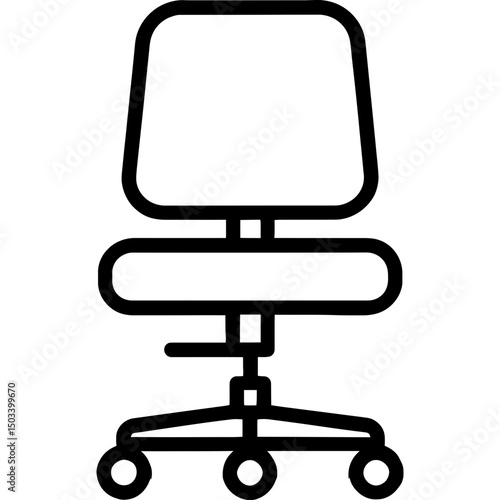 Outline vector icon of an adjustable office chair