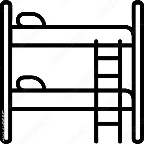 Simple vector design of bunk bed with ladder
