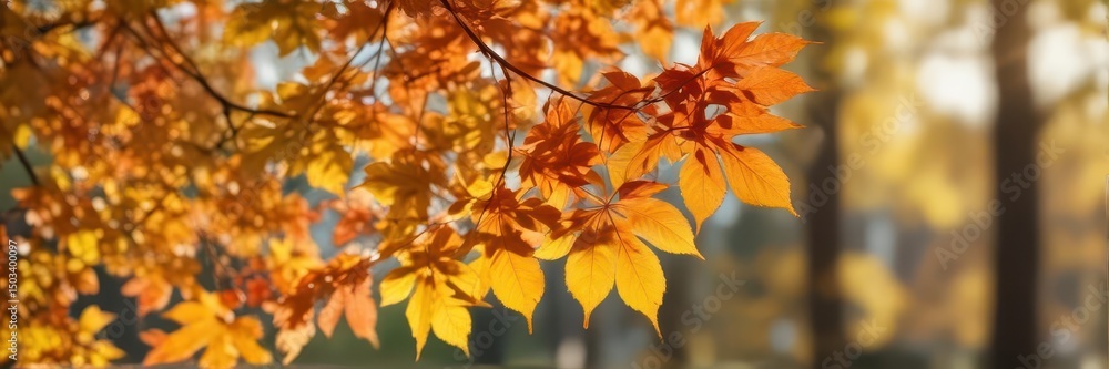 Blurred autumn leaves, sunlit bokeh, warm colors, sunlight, template Blurred autumn leaves, sunlit bokeh, warm colors, sunlight, template