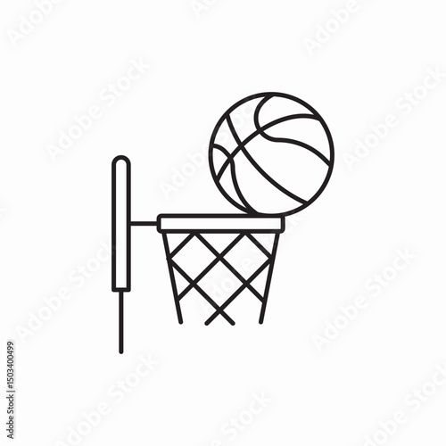 basketball hoop ball icon sign vector