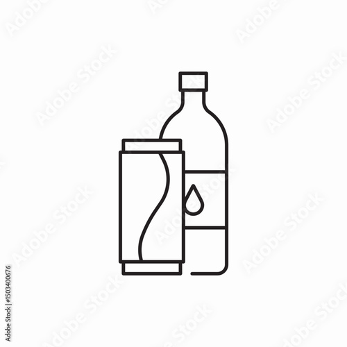 energy drink water bottle icon sign vector