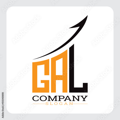 GAL Company Logo Design Growth vector, GAL Upward Arrow Business Success Logo vector, GAL Corporate Branding Logo , GAL logo design, GAL simple and modern logo, GAL business finance logo design, etc.