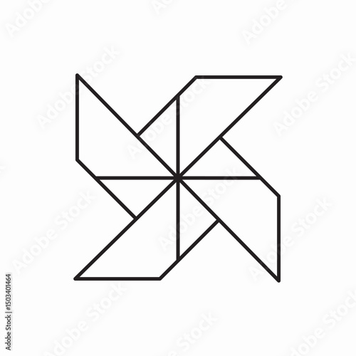 paper windmill turbine icon sign vector