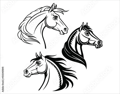 Horse Face Silhouette Pack