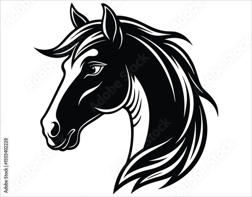 Horse Head Pose Silhouette