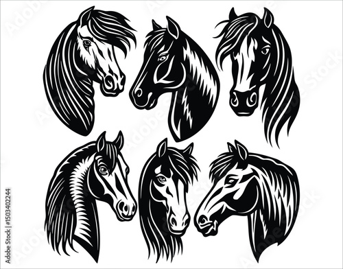 Horse Head Outline Bundle
