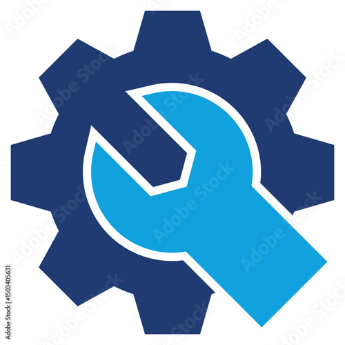 Service Flat Blue Icon