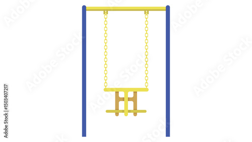 wooden swing on white background