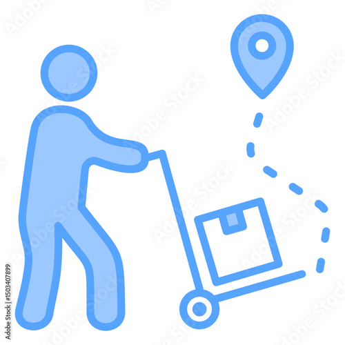 Last Mile Delivery Blue Icon