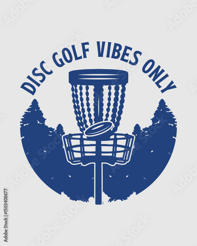 Disc Golf Vibes Only t shirt Design Retro Style Illustration for Disc Golf Players