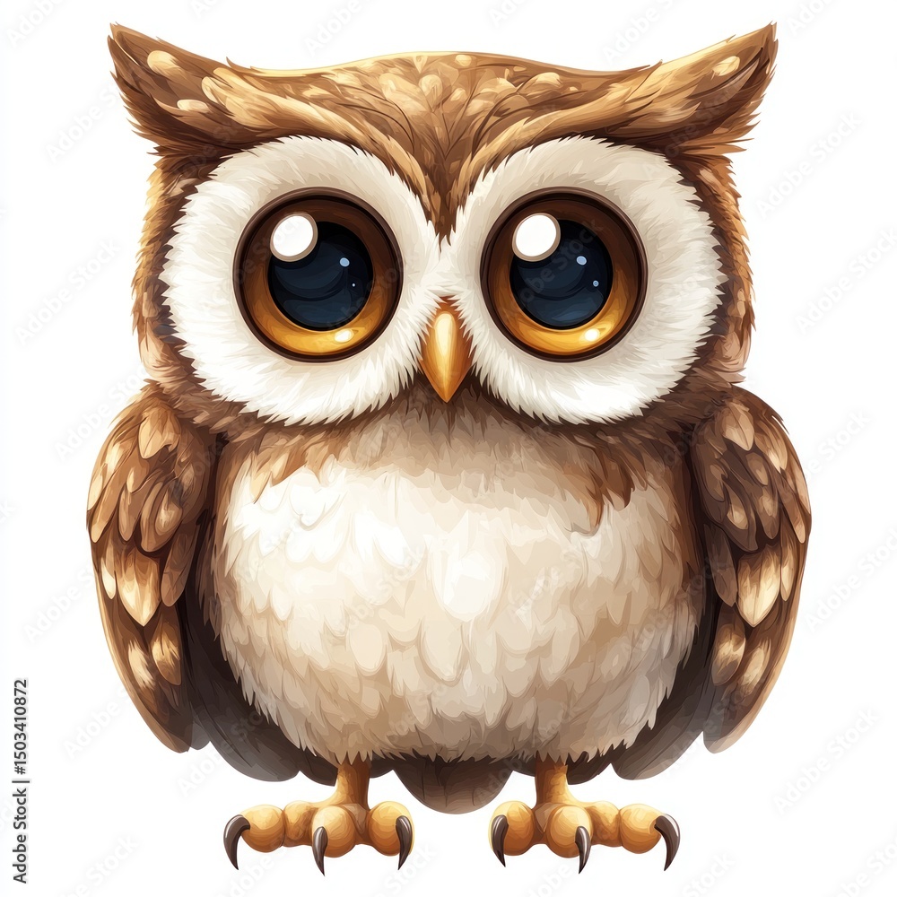 Fototapeta premium Cute cartoon owl