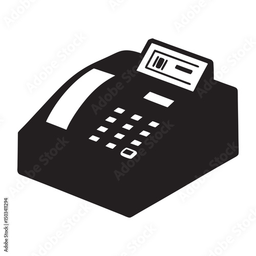 Cash Register Machine flat vector icon. Simple solid symbol isolated on white background.