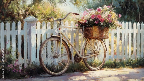 Wallpaper Mural Rustic bike with floral basket Torontodigital.ca