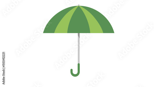 green umbrella isolated on white