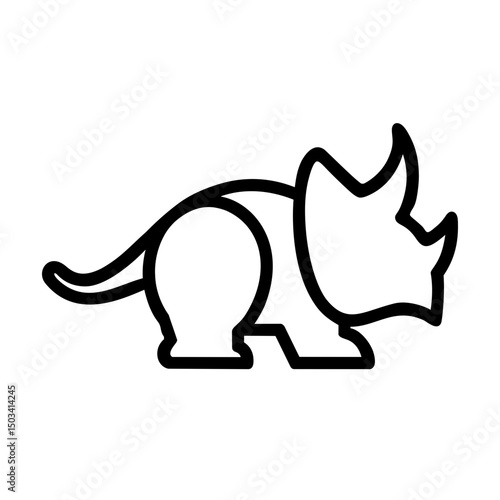 triceratops vector logo outline